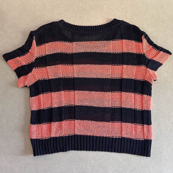 Topshop Knitted Striped Top in Black / Peach ASO Blake Lively Gossip Girl Set - Picture 4 of 8